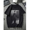 Tricou Charlie Chaplin cu un bat de bumbac